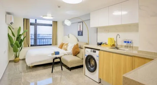 Двухместный люкс c 1 комнатой с видом на город Earl Apartment No.1 (Guangzhou Yangang Subway Station)