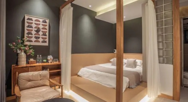 Кровать в общем номере Beijing Yiheli Homestay (Yanqing Longqing Gorge)