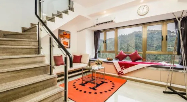 Люкс с красивым видом из окна Yiju Chain Apartment LOFT Riverview Duplex Hotel (Guiyang Future Ark Shop)