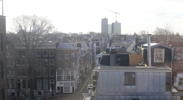 Кровать в общем номере с видом на город City Hotel Amsterdam