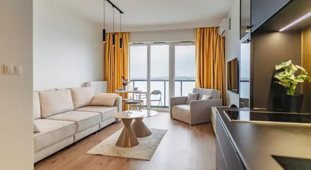 Студия Comfort с балконом и с видом на город Global Apartments Katowice