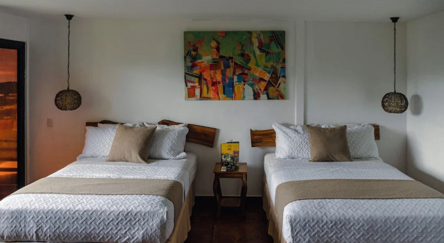 Двухместный номер Deluxe с балконом и с видом на горы Hotel Juayua