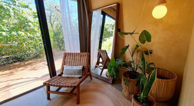 Camera doppia Deluxe con balcone e con vista sulla piscina Piquete Holbox