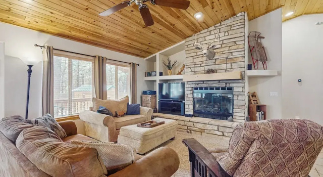 Fire Pit + Yard: Woodsy Retreat Near Woodland Lake