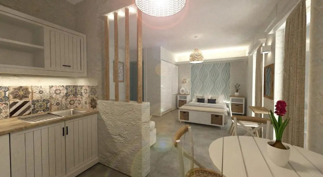 Люкс с красивым видом из окна Aeolia suites