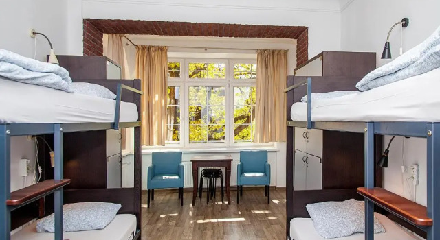 Кровать в общем номере Hostel Wratislavia