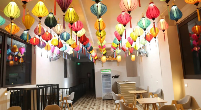 Кровать в общем номере Ha Giang Hostel