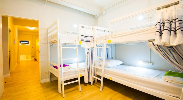 Кровать в общем номере My Thai Hostel