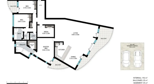 Апартаменты Superior с 3 комнатами с видом на океан The Garland at Rainbow Bay