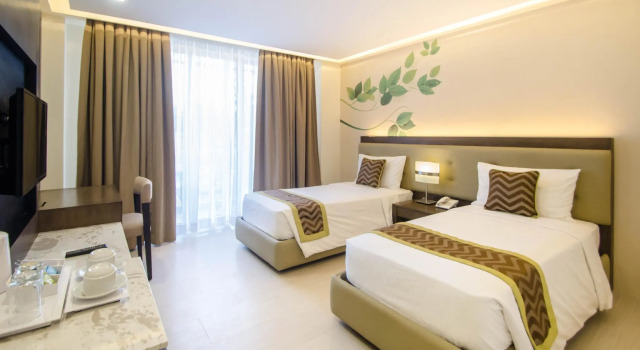 Deluxe pokoj a výhledem na bazén Boracay Haven Suites