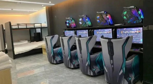 Кровать в общем номере Miaomiao E-Sports Hotel