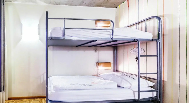 Кровать в общем номере Five Elements Hostel and Capsules Frankfurt
