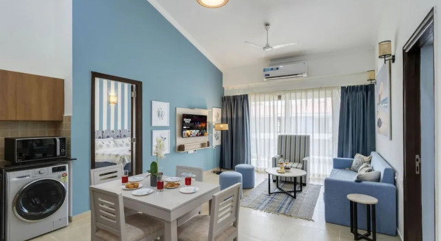 1BR w Pool Sauna Near Calangute Baga Beach, Prenota Appartamento Baga 
