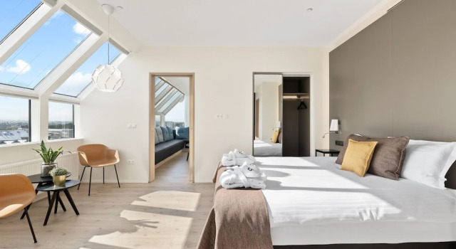 Двухместный номер Panorama Top Floor с балконом Hotel Ísland - Spa & Wellness Hotel