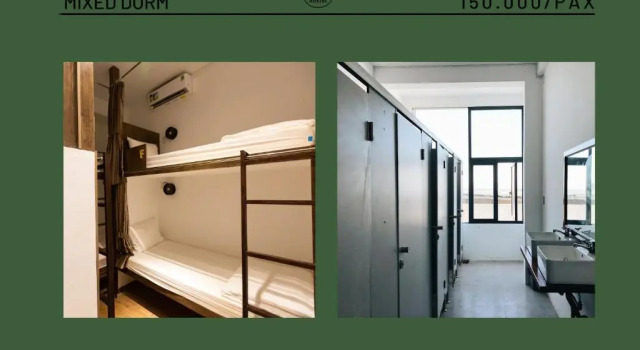 Кровать в общем номере Laé Hostel