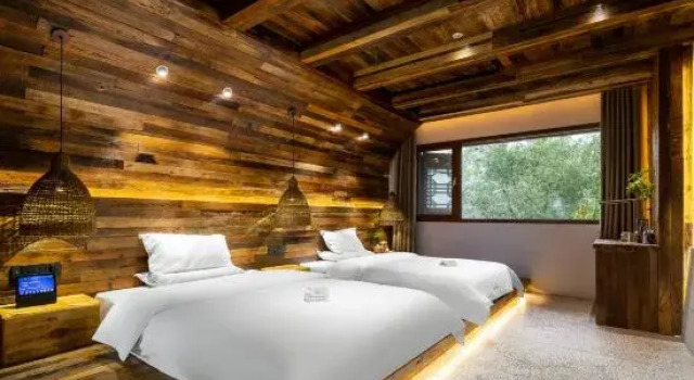 Семейный люкс с 5 комнатами Liaocheng Log House Homestay (Gulou)