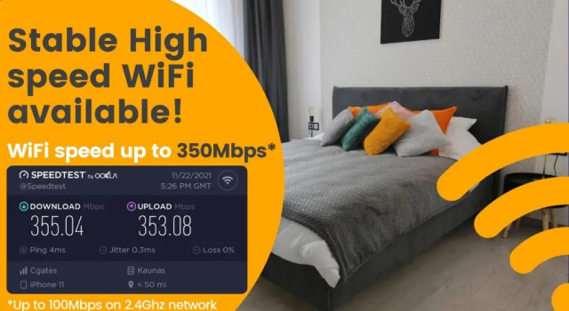 Comfy 2 Room Apartment - Free Parking - 350Mbps WiFi - Netflix, Varaa Huoneisto Kaunas 