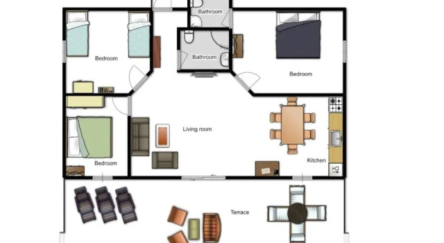 Коттедж с 3 комнатами Sea Breeze House