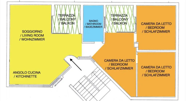 Апартаменты с 3 комнатами Hotel Calipso