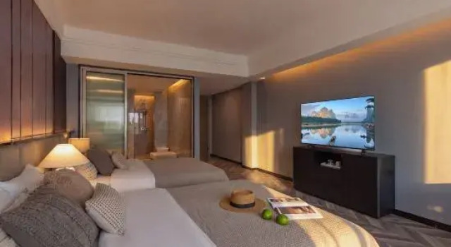 Люкс c 1 комнатой с красивым видом из окна Yangshuo Yuelv River View Vacation Apartment