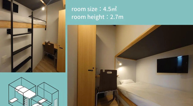 Кровать в общем номере (женский номер) hotel atarayo osaka