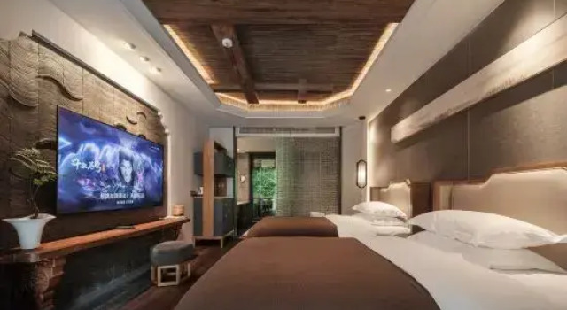Люкс Luxury Celestial Cave Manor· Twin Dragon Cave Stream Rafting Private Onsen Retreat