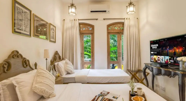4bhk Villa in Siolim Pool Lush Forest View