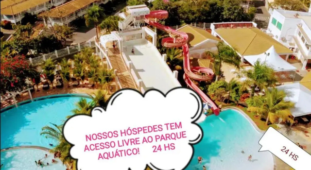 Flat e Parque Resort Lacqua Di Roma com Super Parque Aquático INCLUSO para sua família!