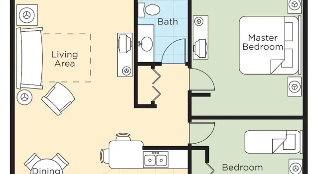Номер Standard с 2 комнатами с балконом Club Wyndham Dolphins Cove
