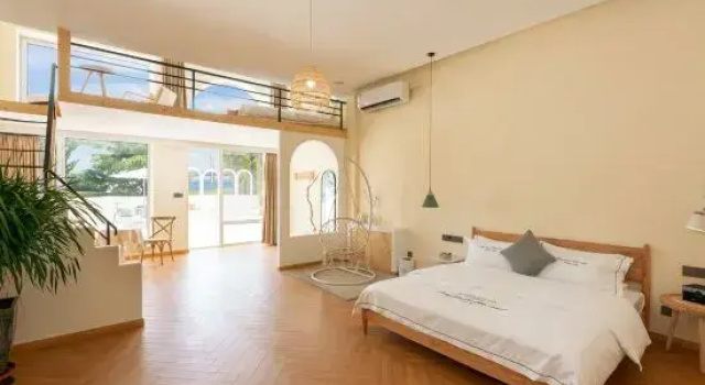 Семейный люкс Дуплекс с видом на море Dalian Jiuqi Blue Coast B&B