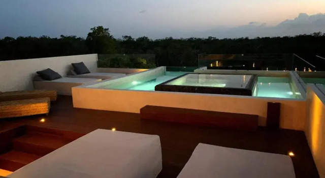 Architect Villa Balaam Rooftop Pool 20 Guests, Rezervasyon Villa Tulum havuzlu oteller, Yüzme Havuzu