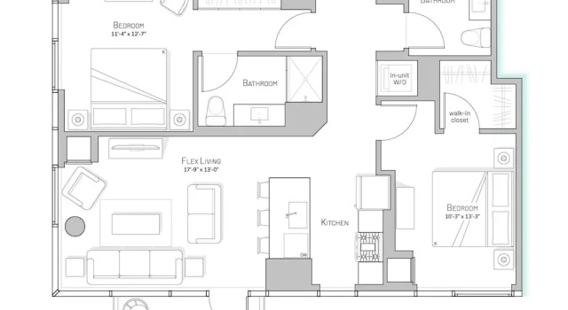 Апартаменты West Loop High-end 2BR Walkable City Views
