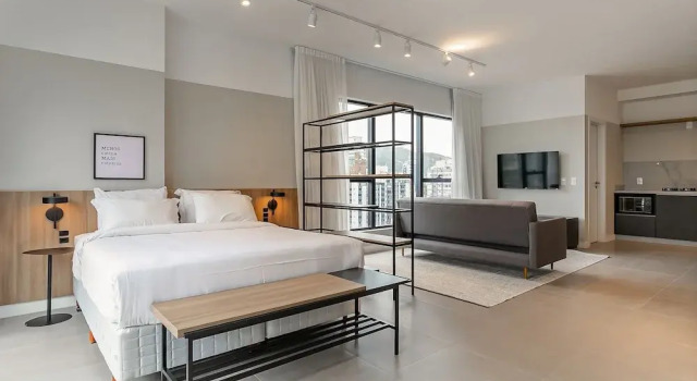 Студия Executive Studios Tower by Viva - Prédio com piscina no rooftop no centro de Floripa