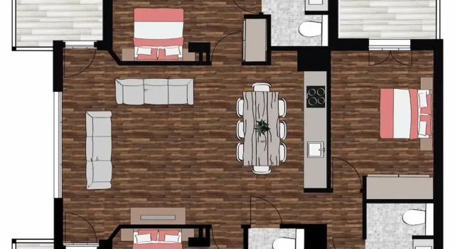 Апартаменты с 3 комнатами с балконом Dormio Resort Les Portes du Mont Blanc