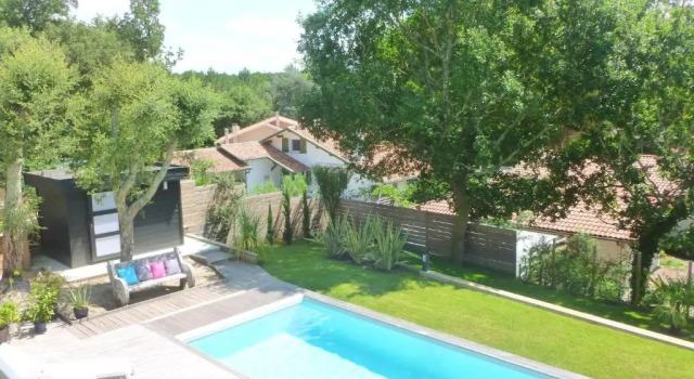 Вилла Ref 111 Seignosse, Villa de standing 4 étoiles partiellement climatisée avec piscine chauffée et Wifi au calme sur terrain 1100m2