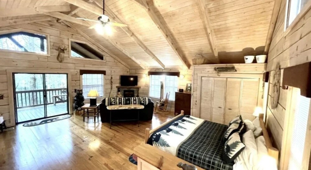 Perfectly private! Hot tub, king sized bed, grill, washer/dryer, and motorcycle friendly! Studio Cabin by RedAwning, Book Hotel 3-stjernede hoteller i Ducktown, 3*