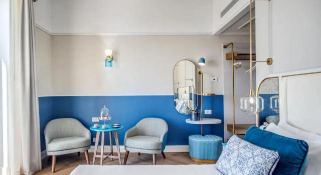 Двухместный номер Deluxe с балконом и с видом на море Hotel Mediterraneo Sorrento