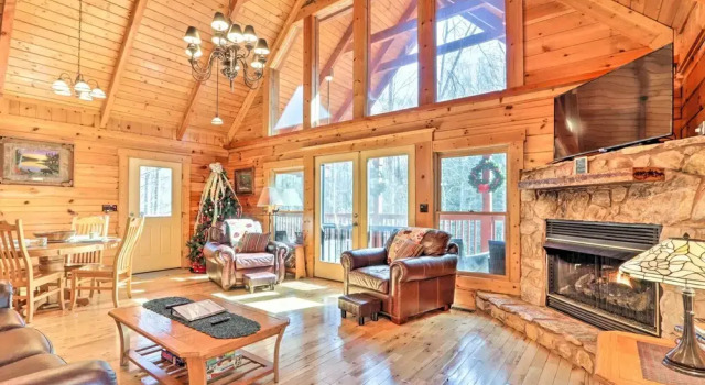 Deck & Game Room: Creekside Cabin in Sevierville