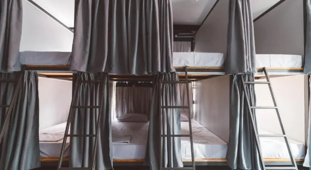 Кровать в общем номере Laika Hostel