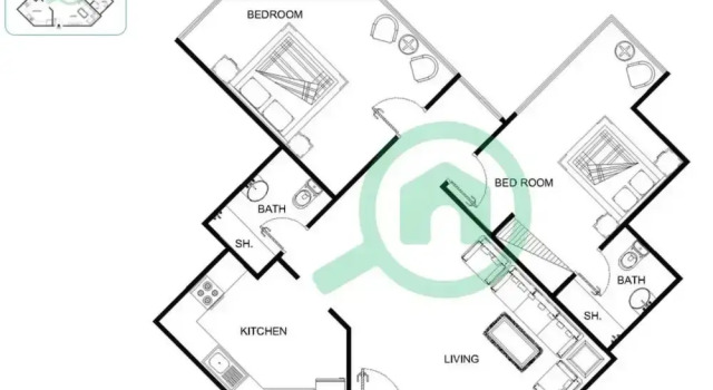 Апартаменты Spacious Serene 2 Bedroom in JLT for 4