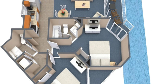 Двухместный номер Standard с 2 комнатами с балконом и oceanfront The Strand - A Boutique Resort