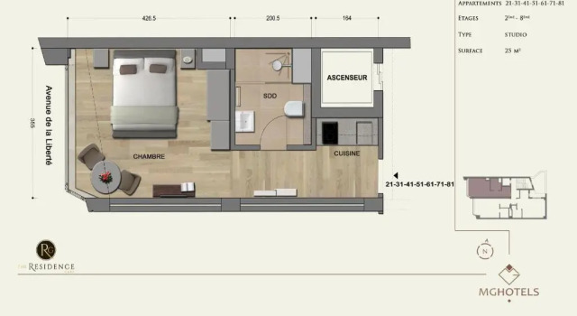 Двухместная студия Deluxe The Residence Gare