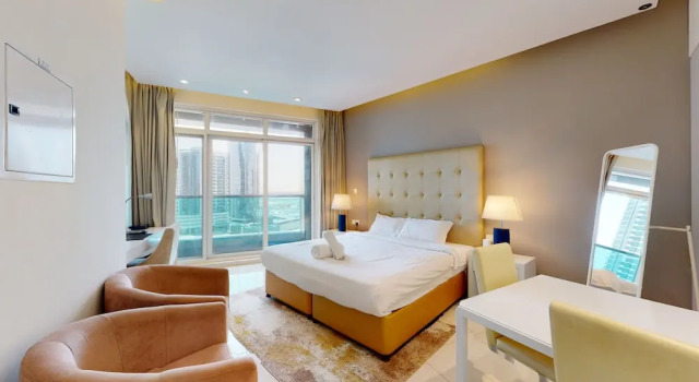Студия Comfort с балконом GreenFuture - Fancy Studio With Jaw-Dropping Marina Views