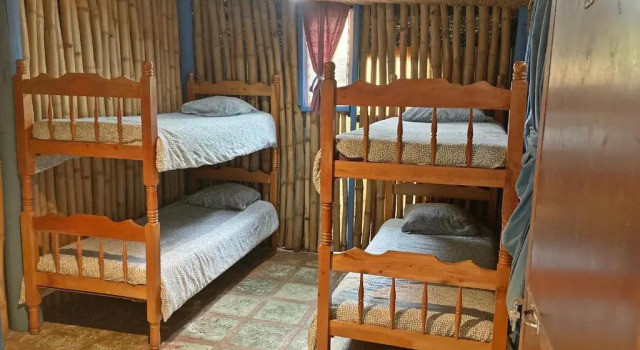 Кровать в общем номере Montaña Linda Hostel Orosi