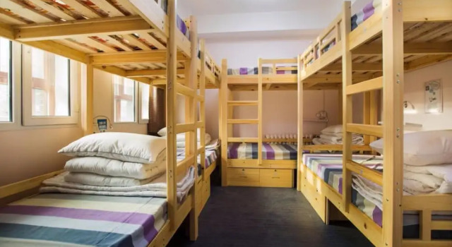 Кровать в общем номере Harbin Wheat International Youth Hostel