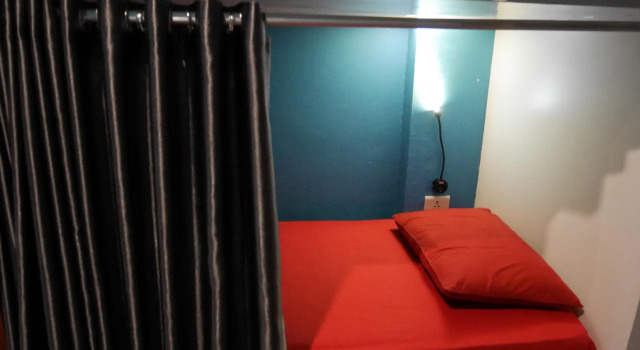 Кровать в общем номере Sleepy Raccoon Hostel