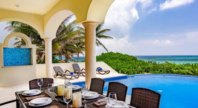 Вилла Deluxe Ocean Front Private 3 Bedroom Villa in Akumal