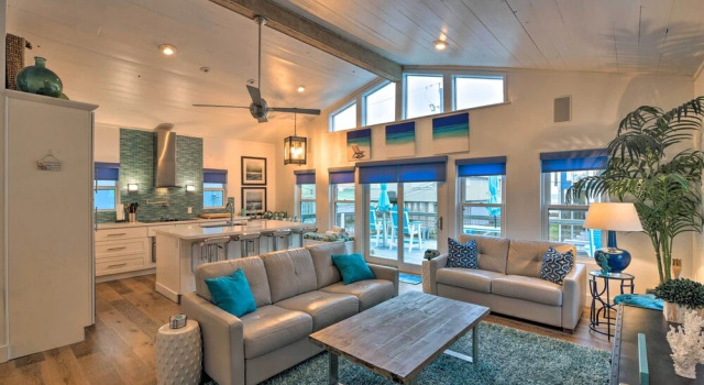 Updated Beach House w/ Private Beach + Hot Tub!