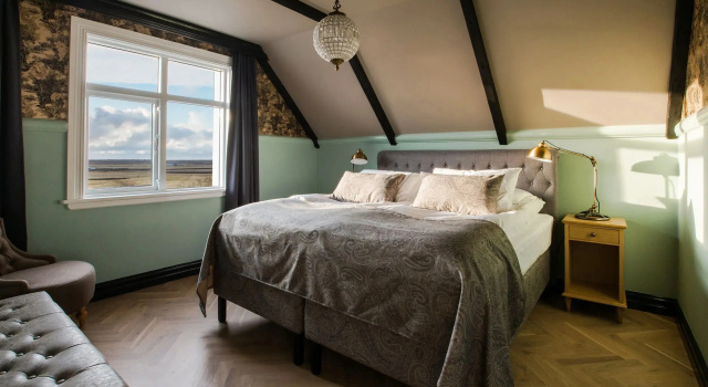 Двухместный люкс с балконом и с видом на море Skálakot Manor Hotel