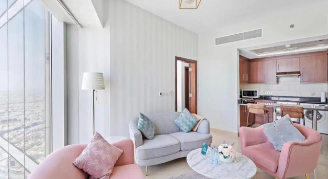 Elegant high-rise 1-Bdrm apartment w/ smart access, Buchen Sie Ferienwohnung Hotels in Provinz Riad mit Pool, Schwimmbad